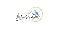 wordmark logo with a blue bird in gold circle